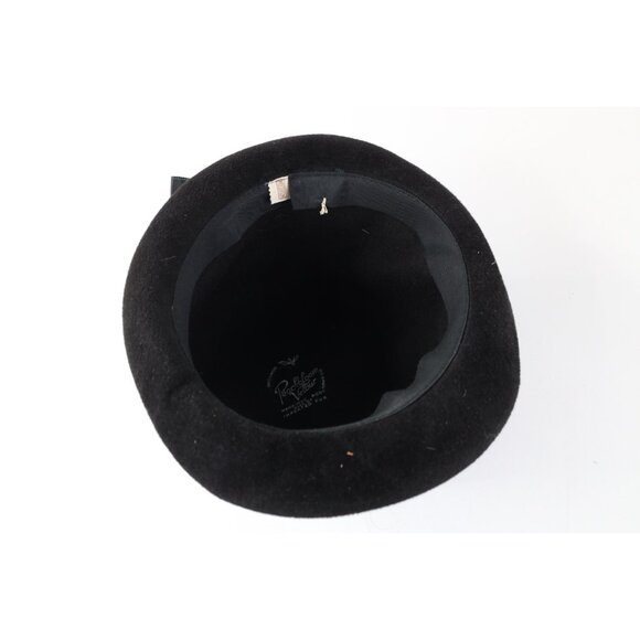 Vtg 50s 60s Streetwear Genuine Animal Fur Cloche Hat Cap Black Womens Medium USA main image 5